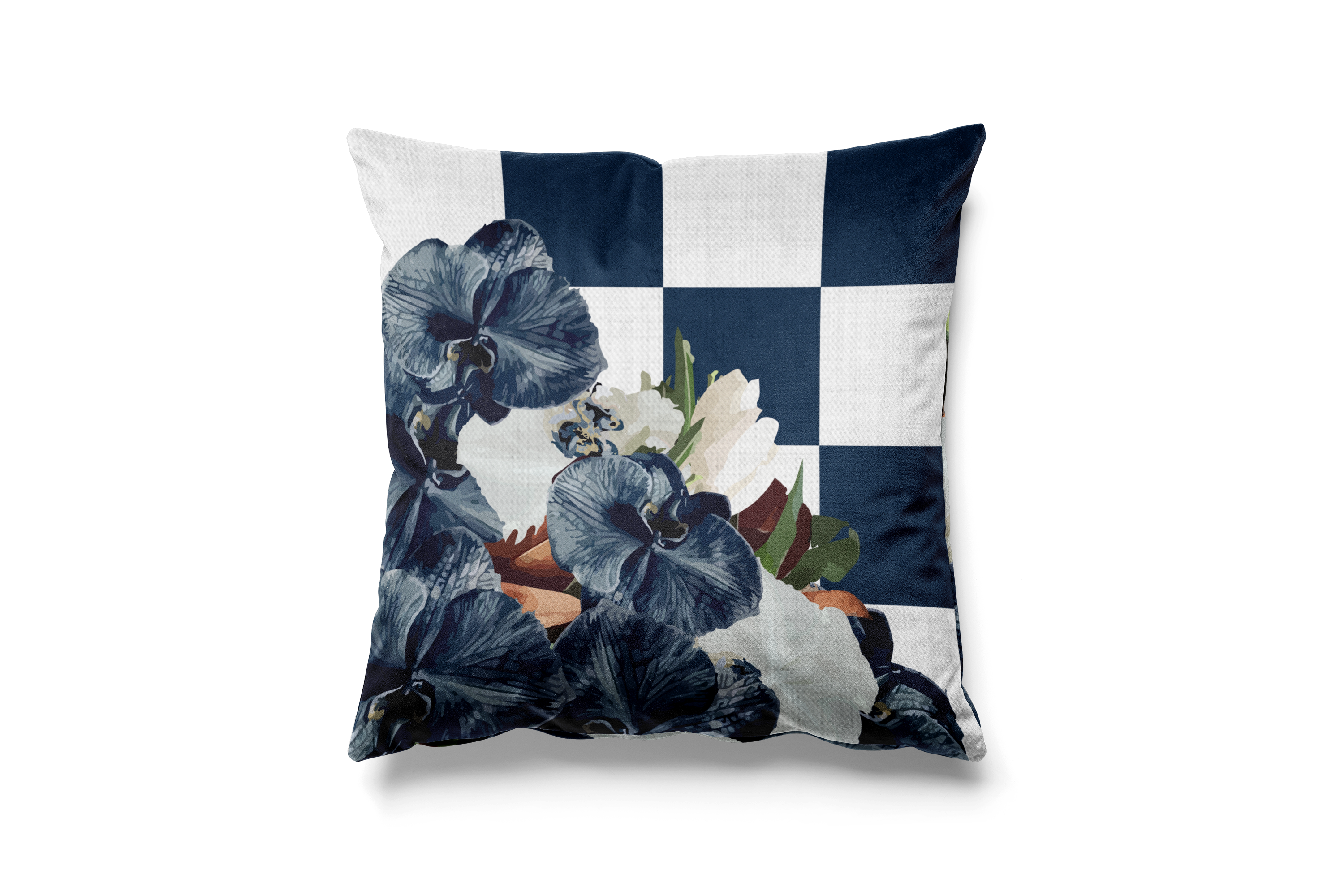 Iconic Checkered Pattern with Bold Floral Accents