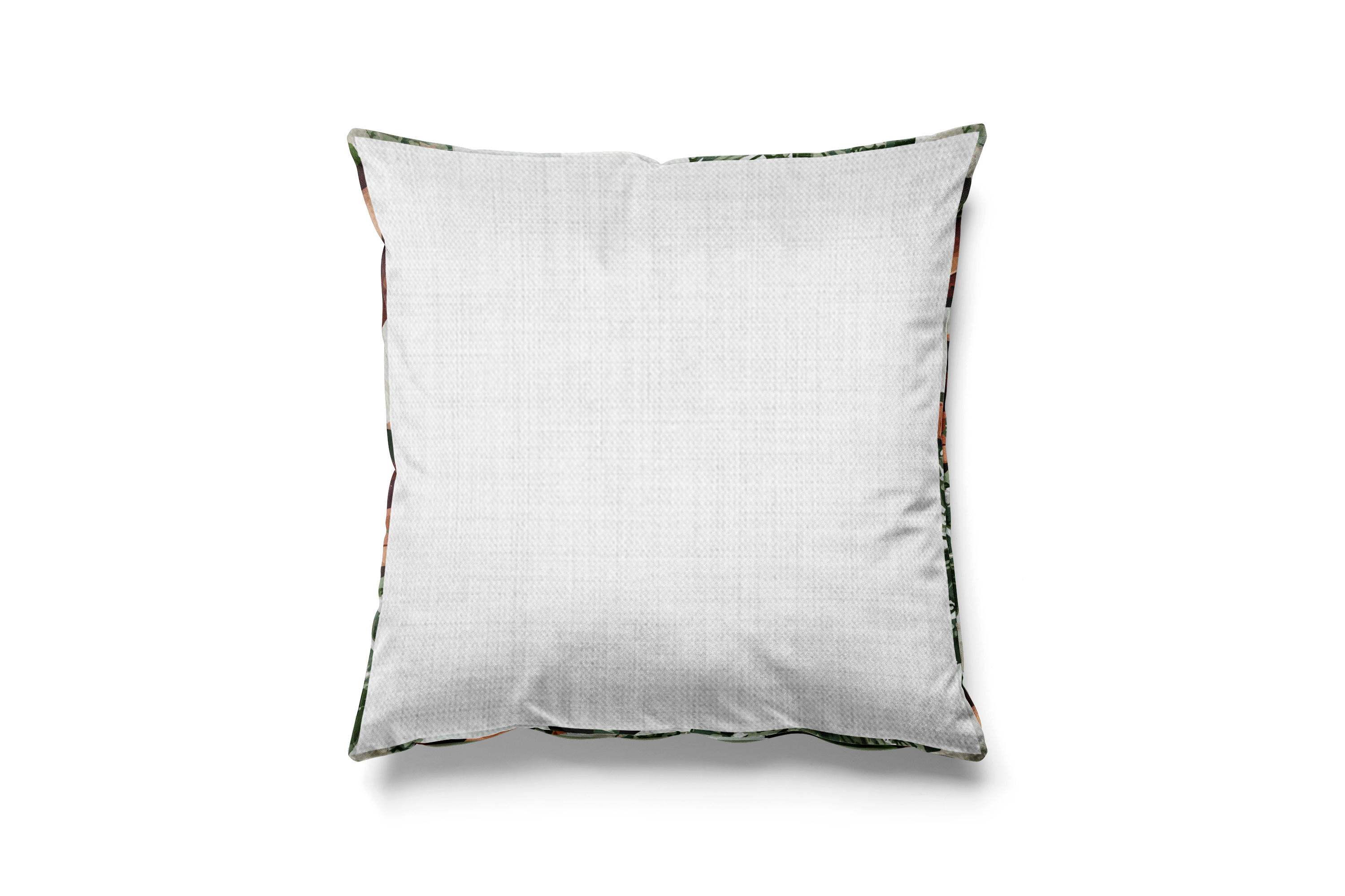 Pistachio Piping | White Cushion with Pistachio Piping