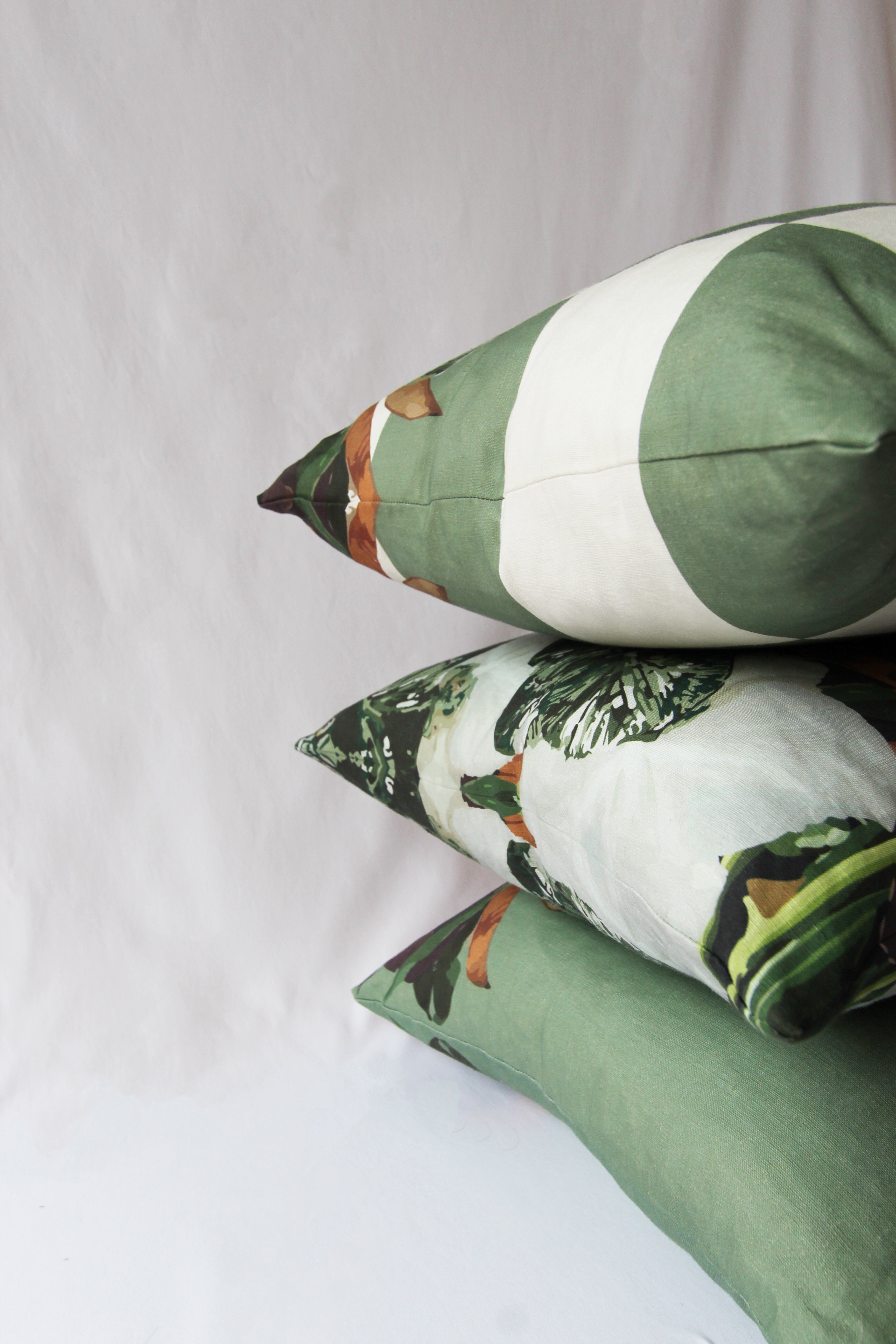 Pistachio Halves | Green and White Floral Cushion