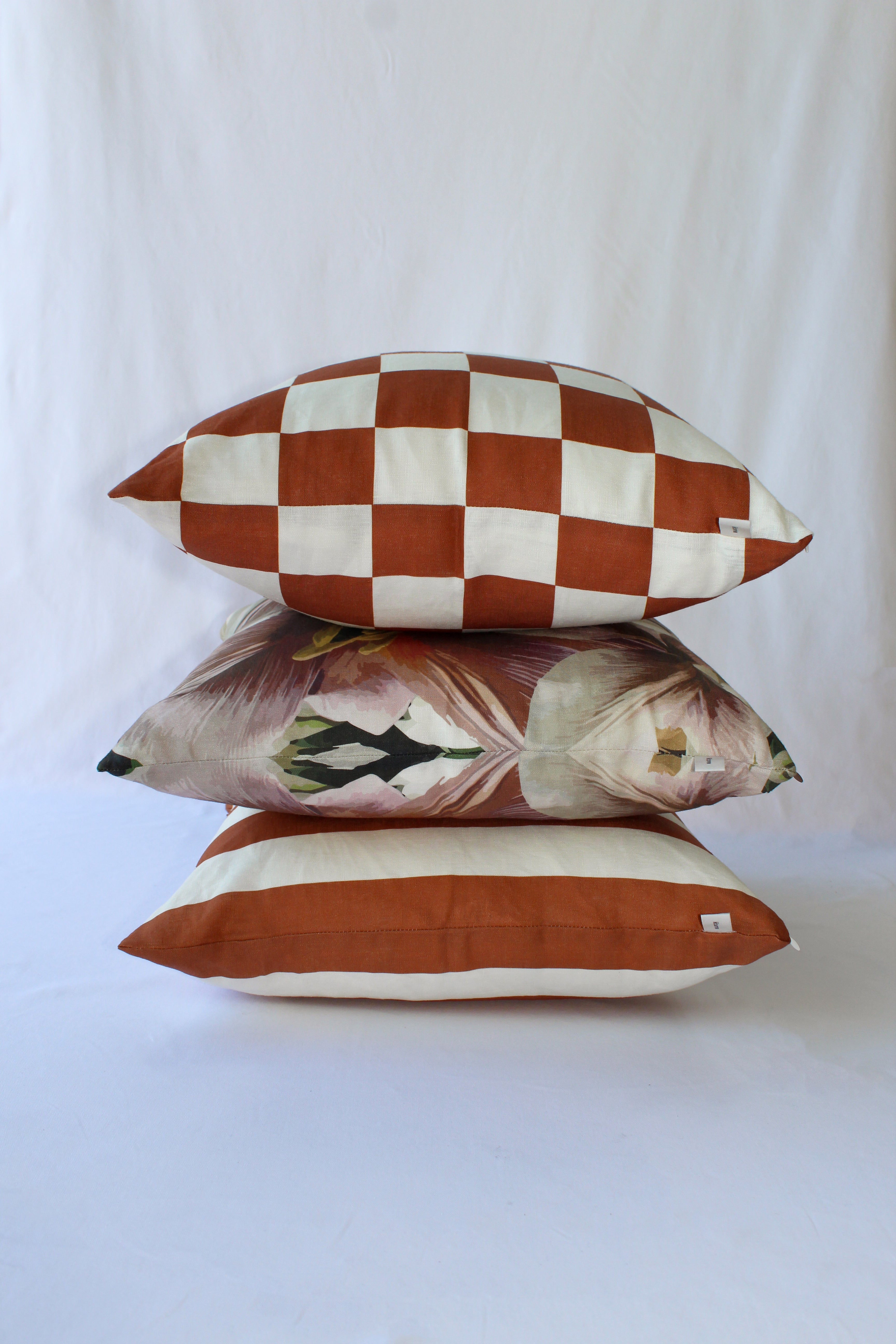 brown floral cushions