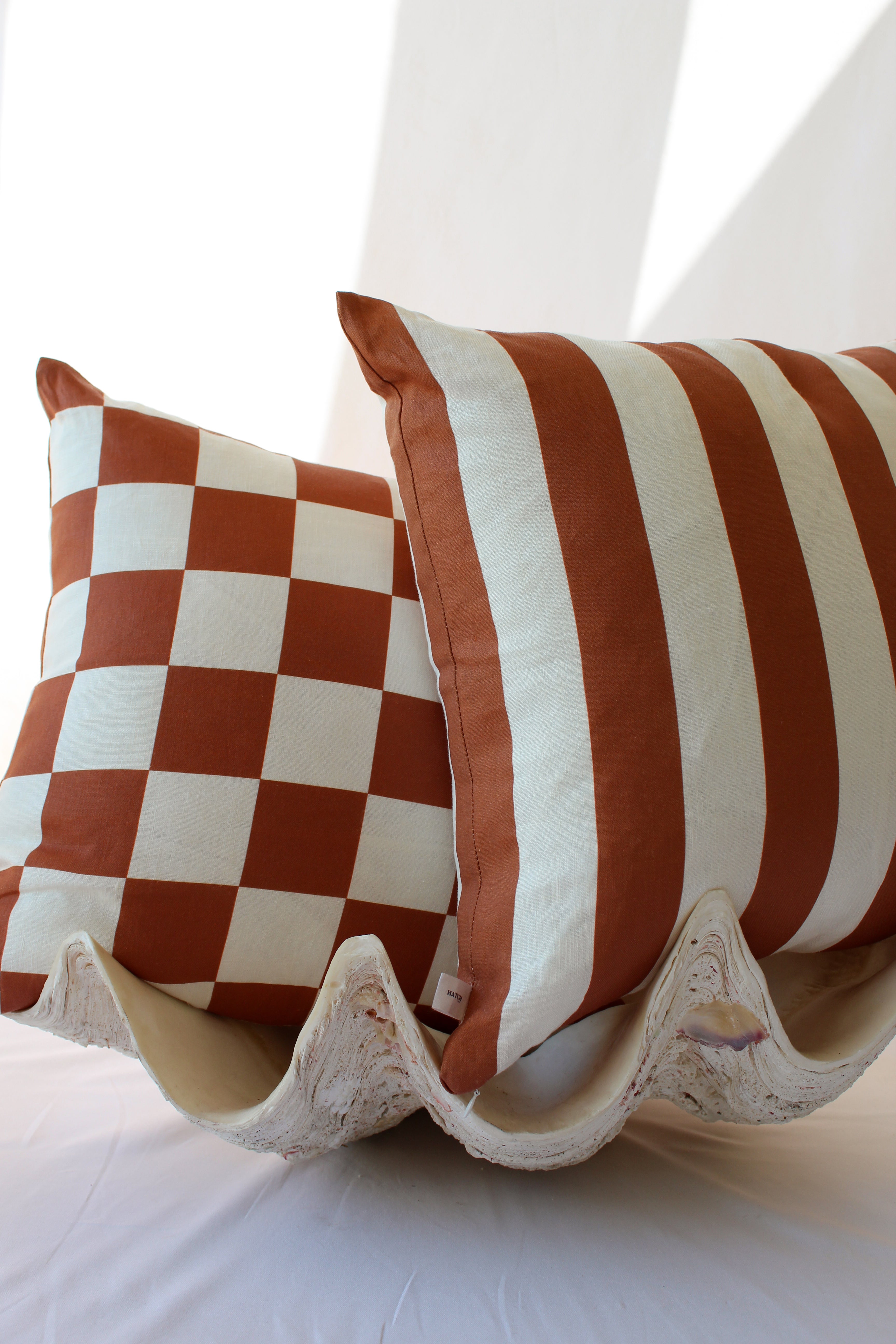 brown stripe cushions