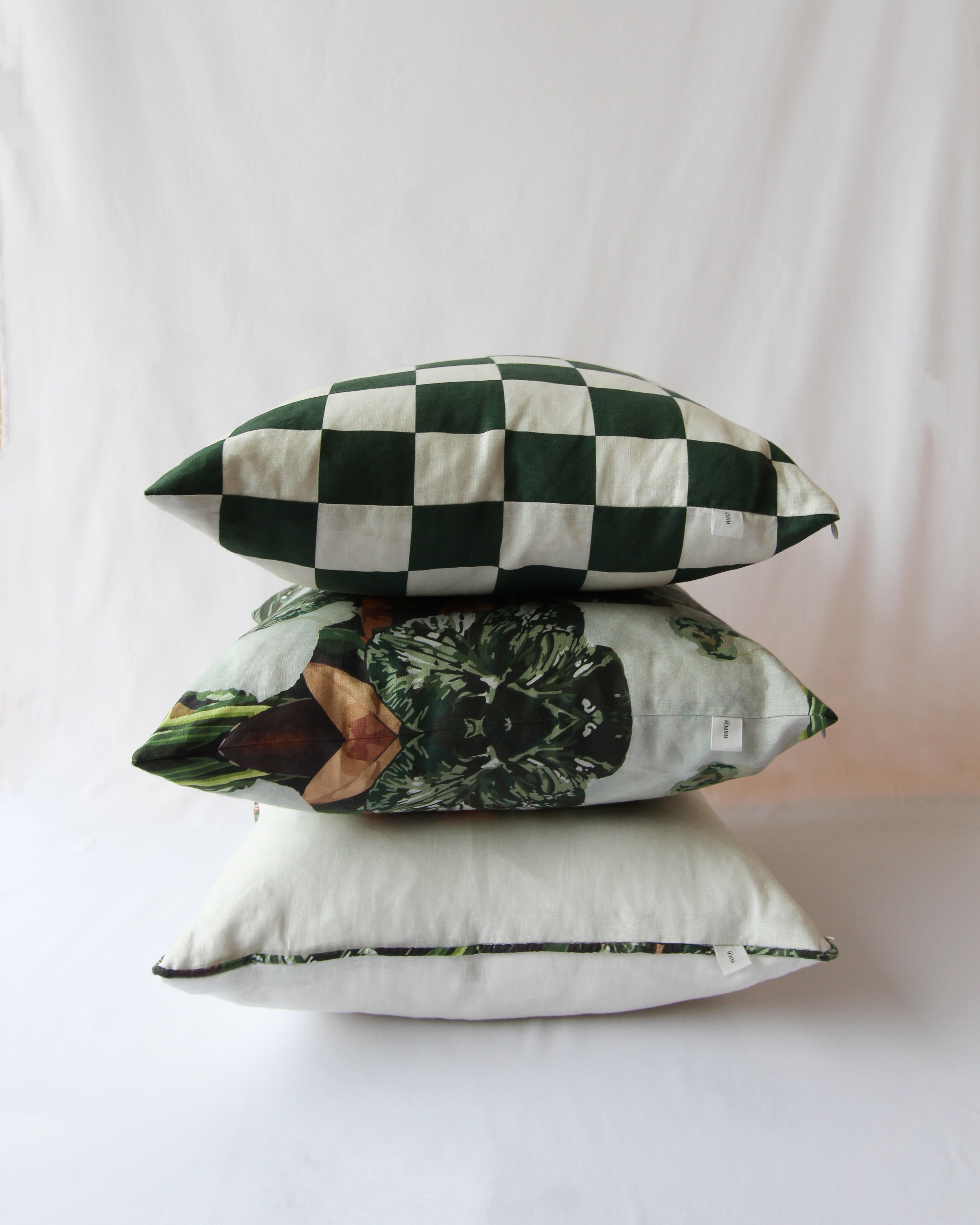 Green pistachio designer linen cushions